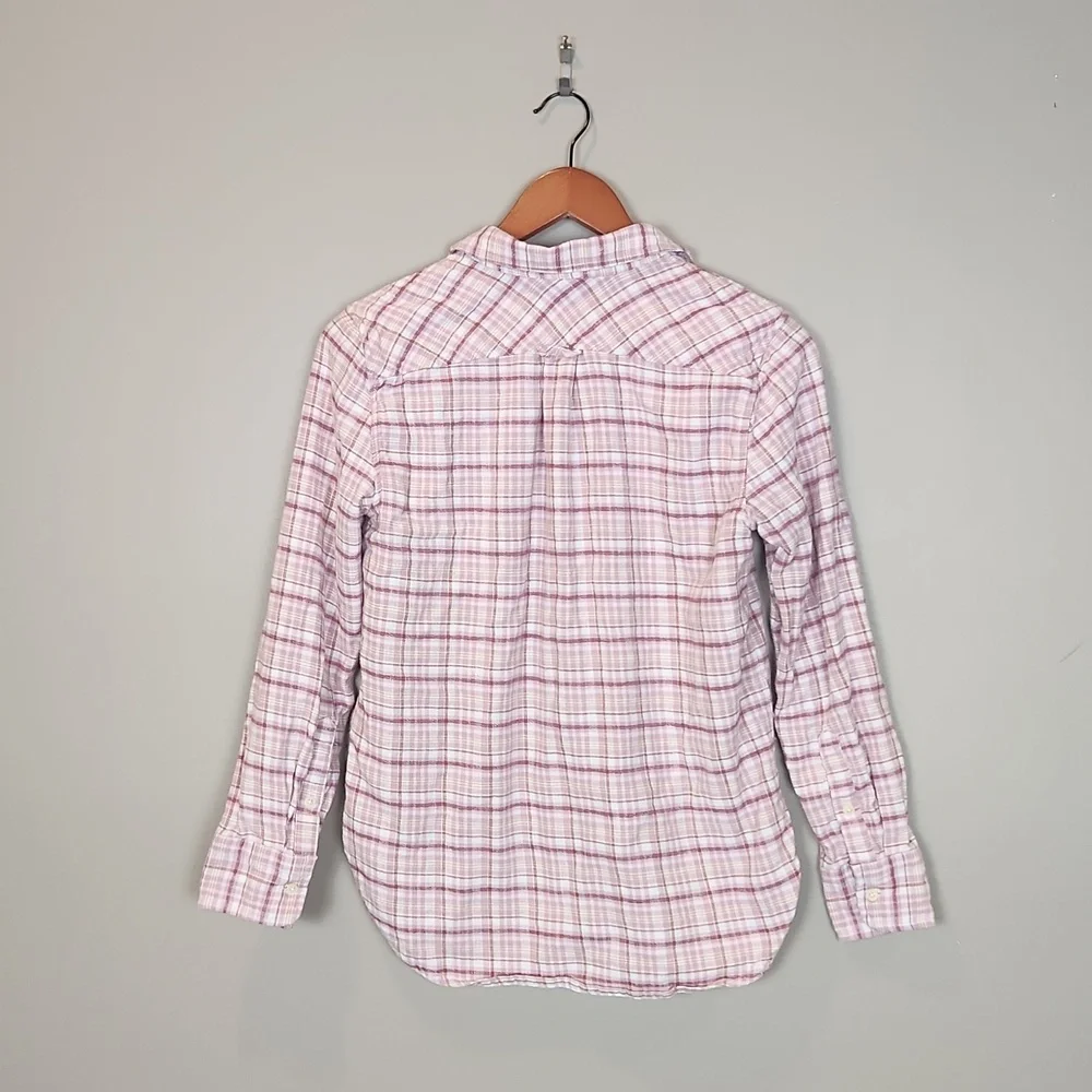J.‎ Crew Women's Classic-Fit Shirt in Blush Flannel Plaid Size 4